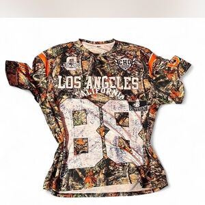 Camo Graphic T-Shirt with Orange Accents